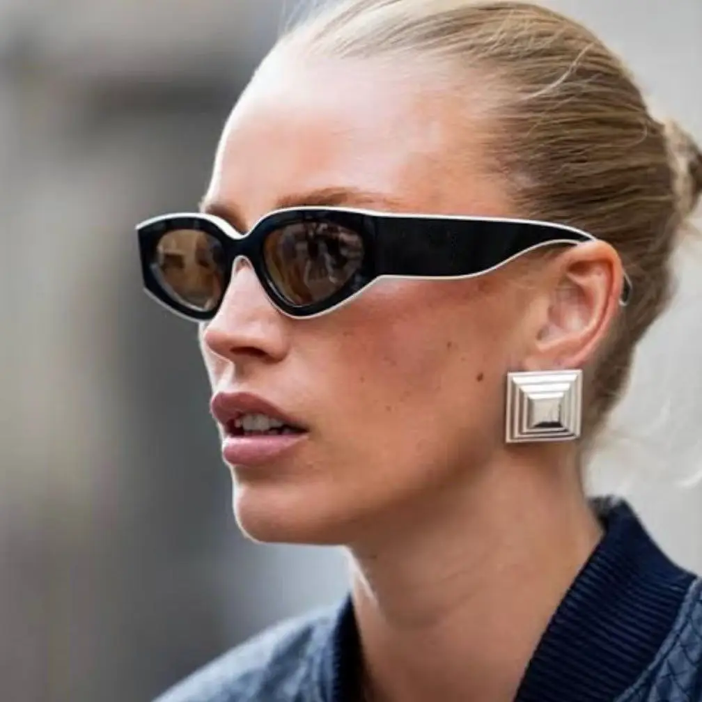 4760时尚拼色简约太阳镜女新款猫眼高级感跨境百搭墨镜sunglasses