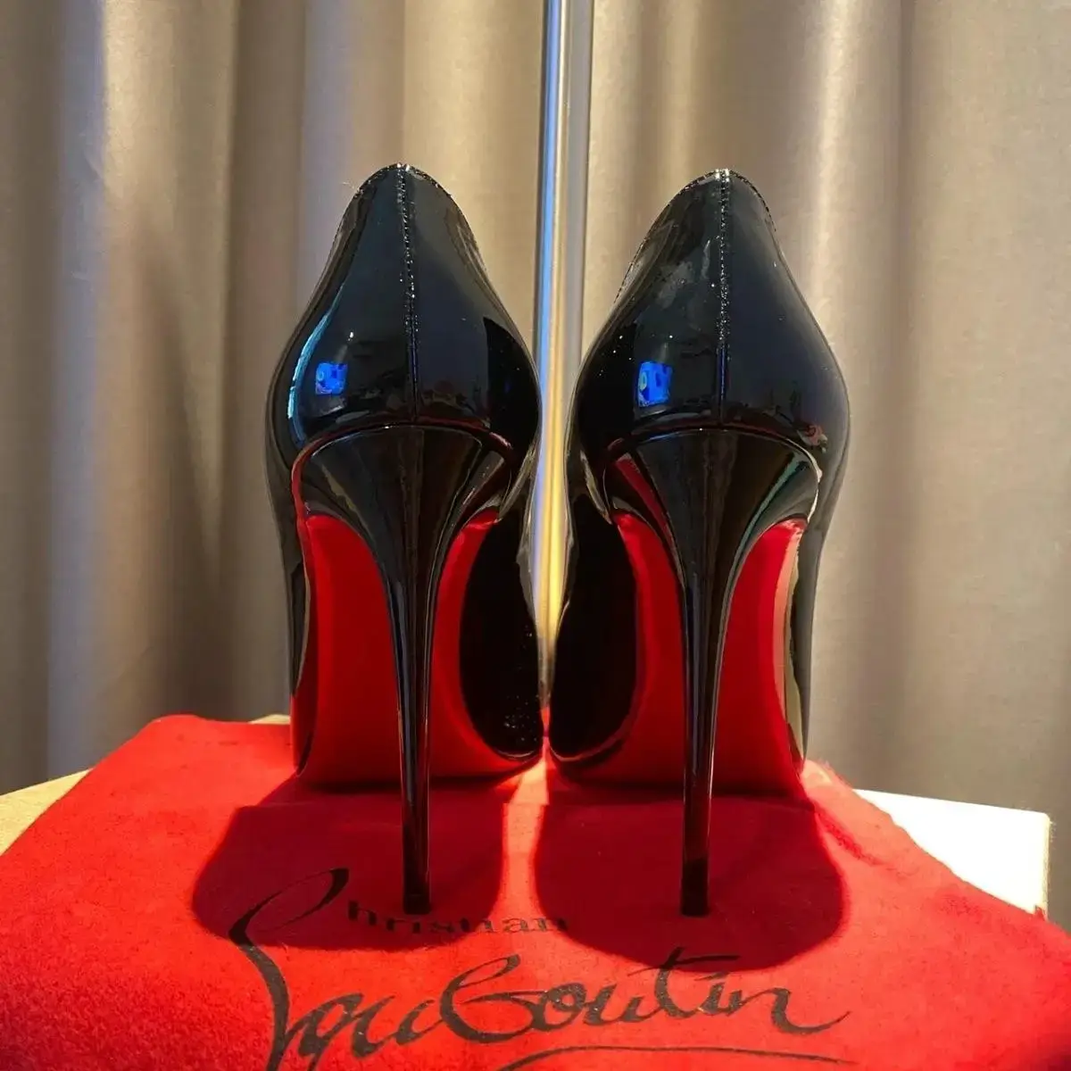 Christian Louboutin black patent leather heels