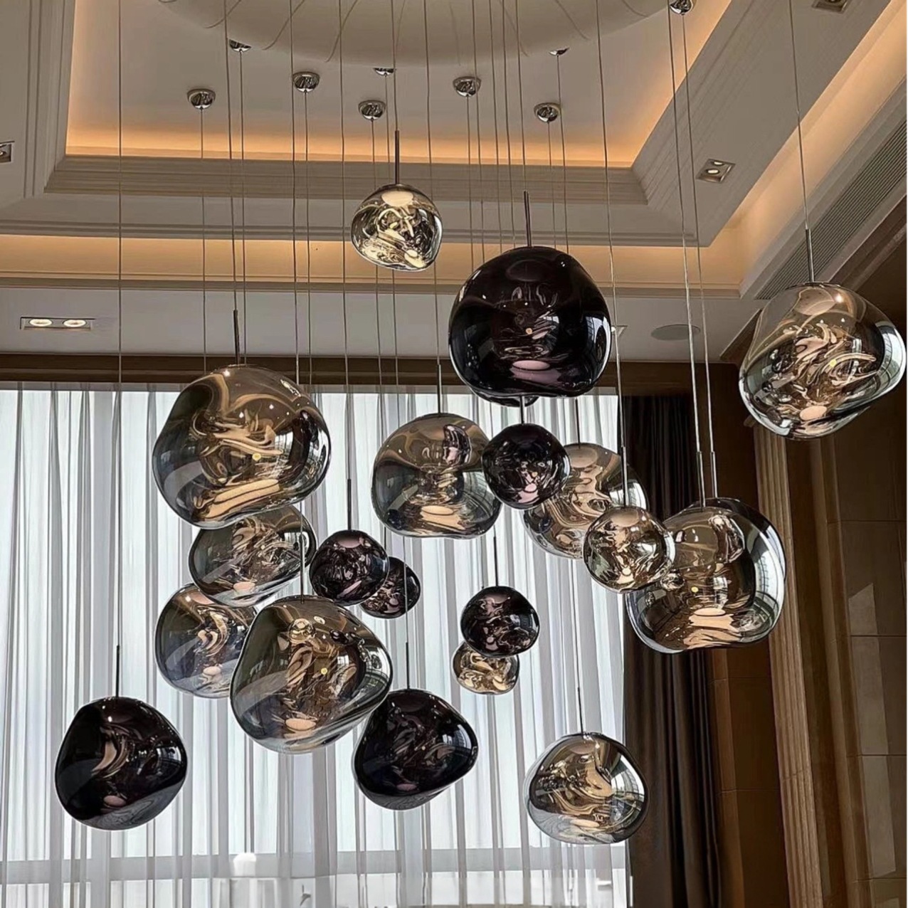 Scandinavian Designer Lava Chandelier Modern Minimalist House Staircase Long Loft Duplex Floor Living Room Stylish Restaurant Lamp