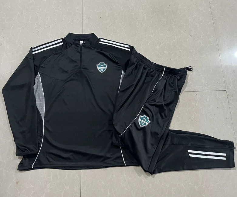 Ahly Black Long-Sleeve Football Training Jersey for Men 2526 New Popular Model Appearance Warm-Up Long Pants Sportswear