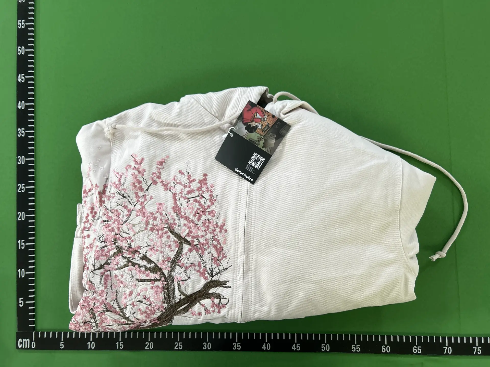 High quality Derschutze Heavy Industry Embroidered Cherry Blossoms Hooded Cotton Jacket for Men's Trendy Winter 2025 New Cotton Jacket