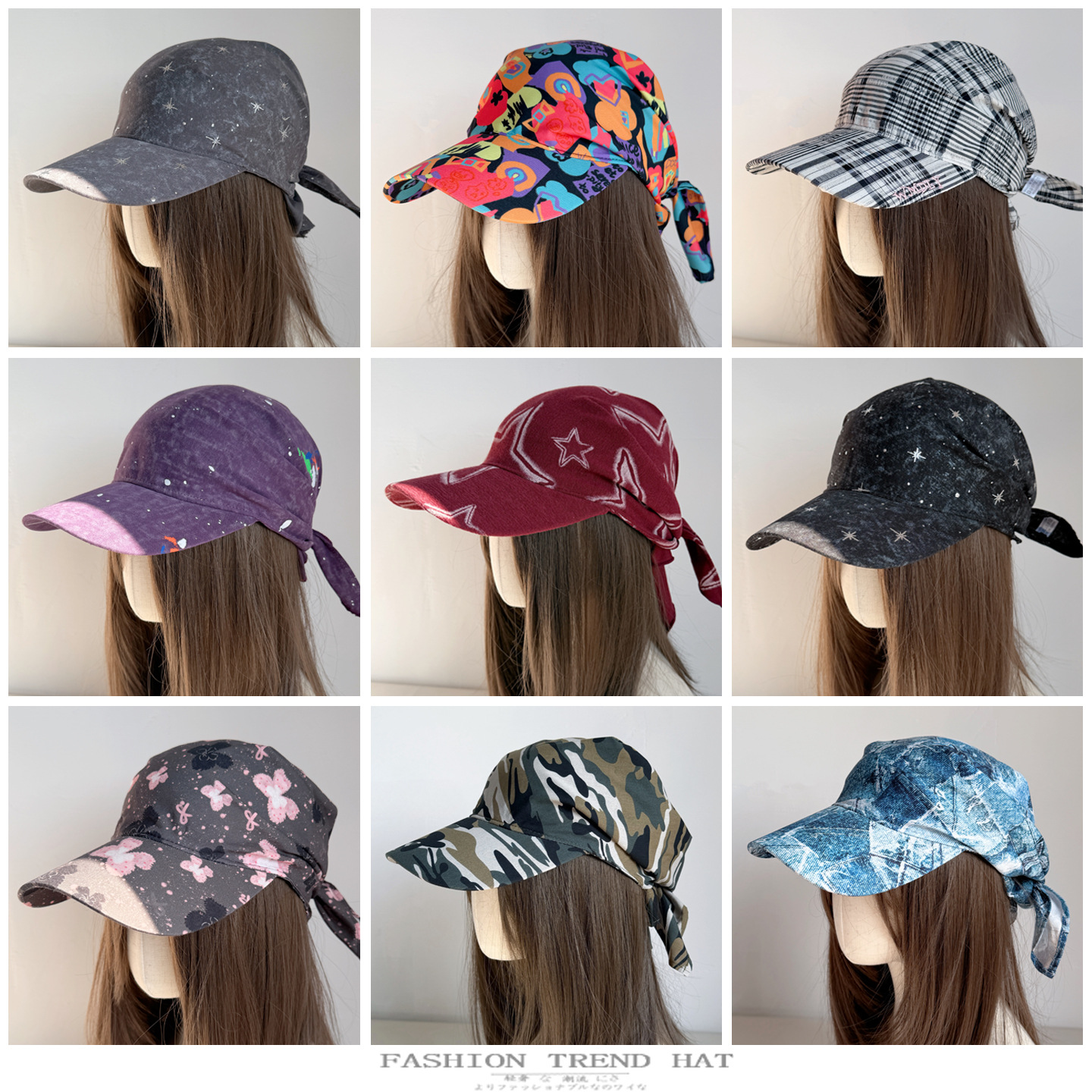 American Retro Street Style Headscarf Hat for Men and Women, Spring and Summer Sun Protection Hip-Hop Baseball Cap Trendy