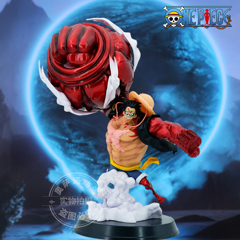 One piece gk high quality Phantom Luffy four-gear fire fist hand-made Sea King ape king gun statue modeling decoration model