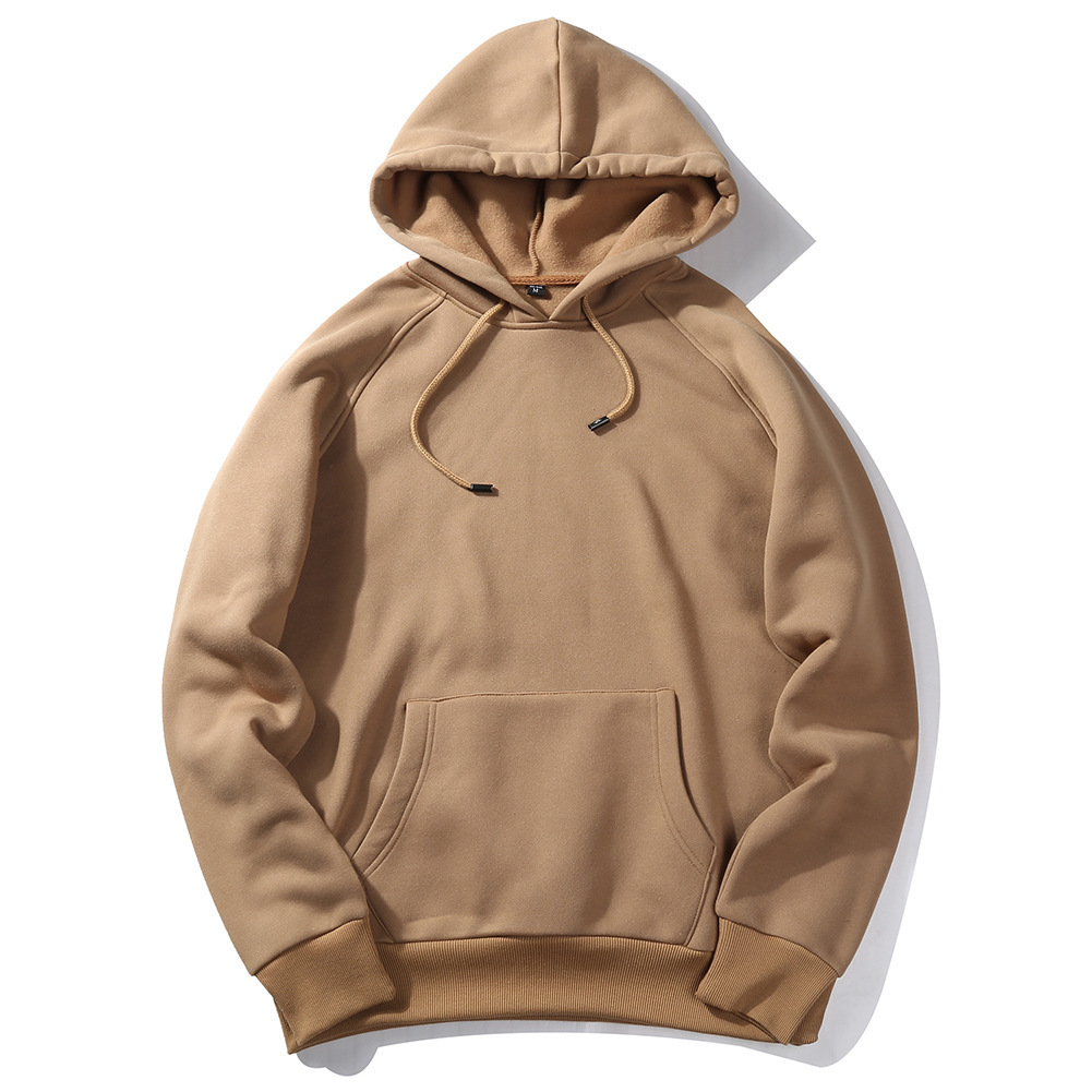 Manufacturer Wholesale Solid Color Sweatshirt European and American Trendy Brand Hip-Hop Men and Women Autumn New Velvet Loose Hoodie Sweatshirt