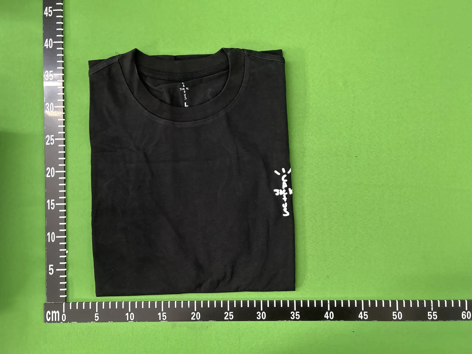 Left Three Light Dots, Cross Pattern, Black Short-Sleeve 33111474