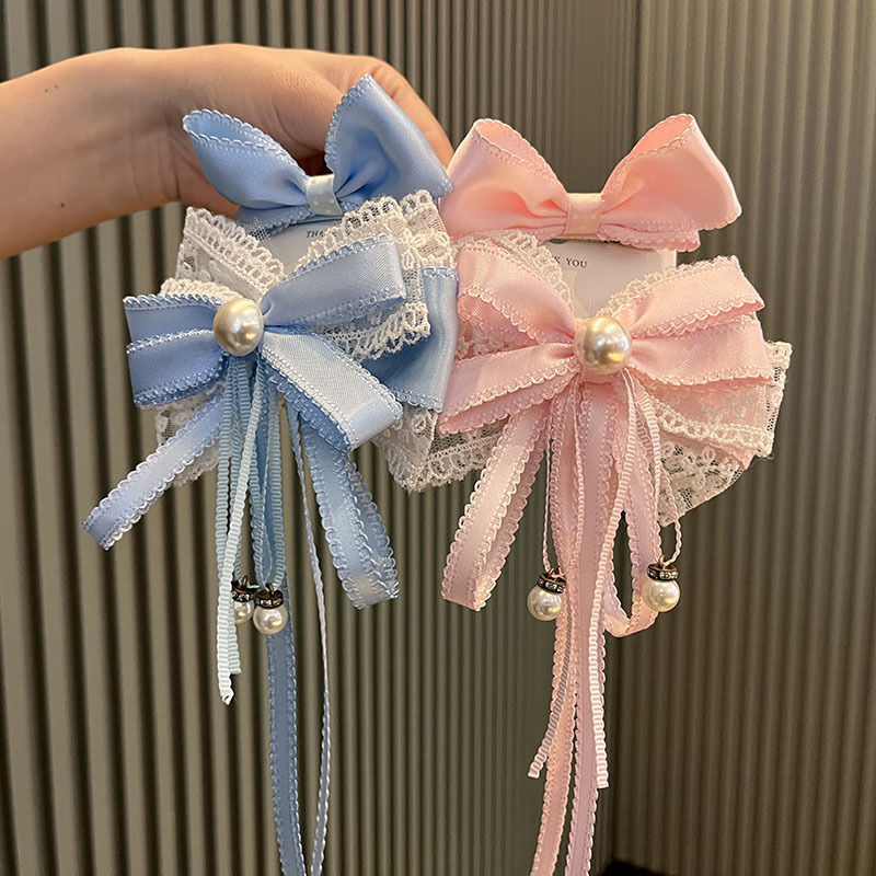 Sweet Japanese Pink Lolita Big Bow Hairpin Girl's Back of Head Hairpin Girl's Performance Hair Accessories