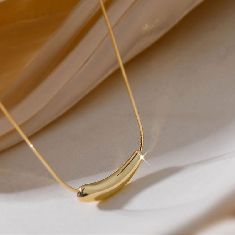 Water Drop Jewelry Necklace for Women Titanium Steel Clavicle Chain Ins Simple Niche Design Geometric Trendy 2026 New Model