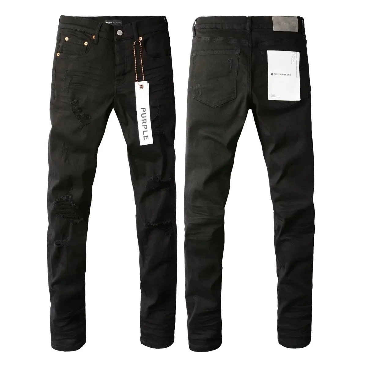 PURPLE-BRAND Black Distressed Jeans