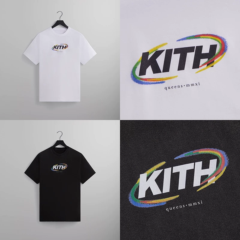 Kith Spiral Vintage Tees Color Spiral Classic Logo Logo Vintage Printed Cotton T-shirt