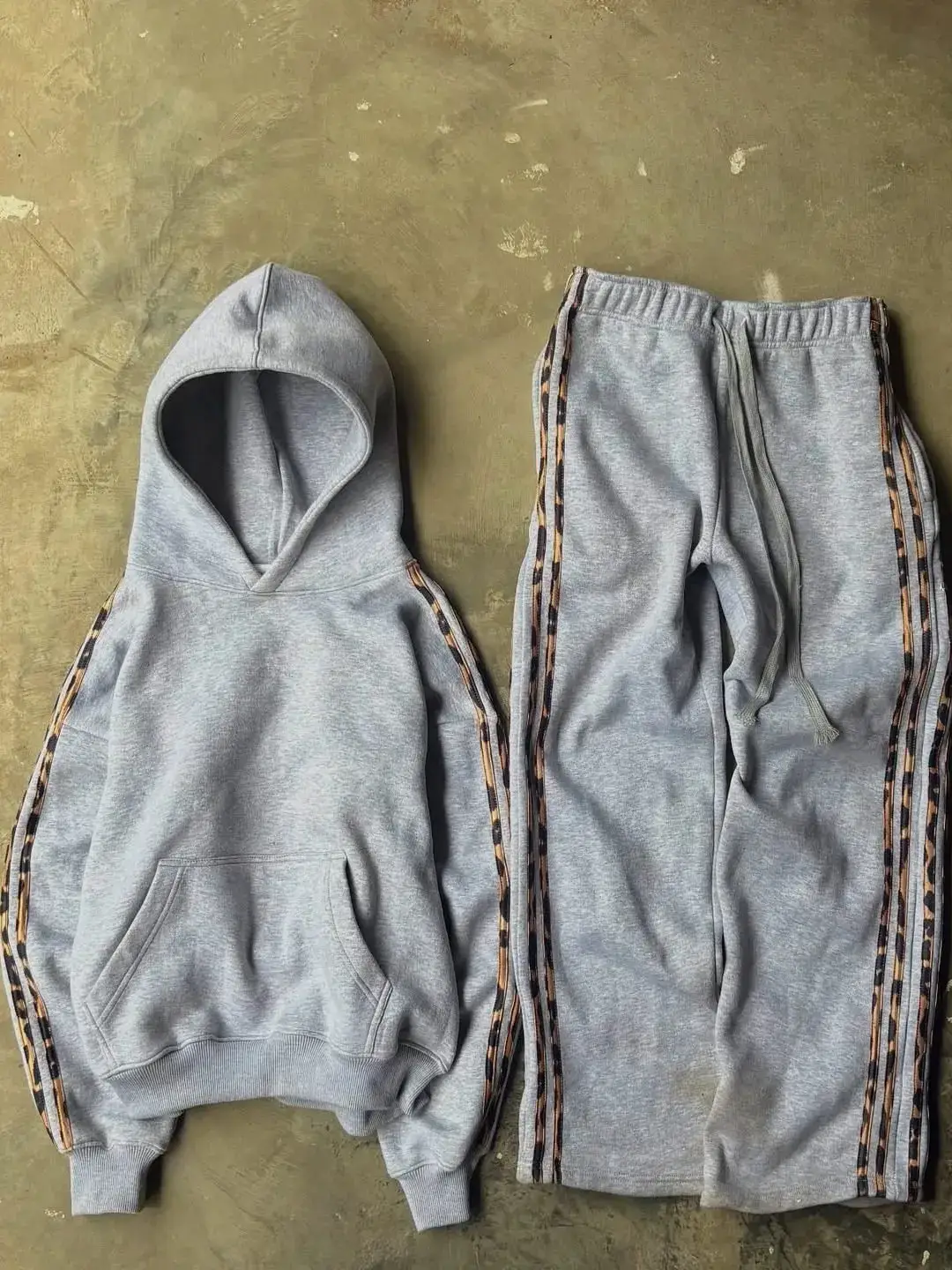 New Retro Striped Sportswear Loose Hoodie