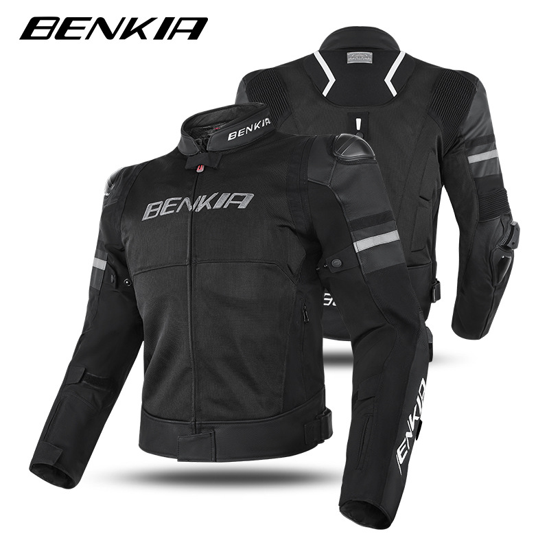BENKIA New Motorcycle Spring Summer Autumn Motorcycle Riding Jacket Mesh Leather Anti-fall Breathable Clothing HDF-GL323
