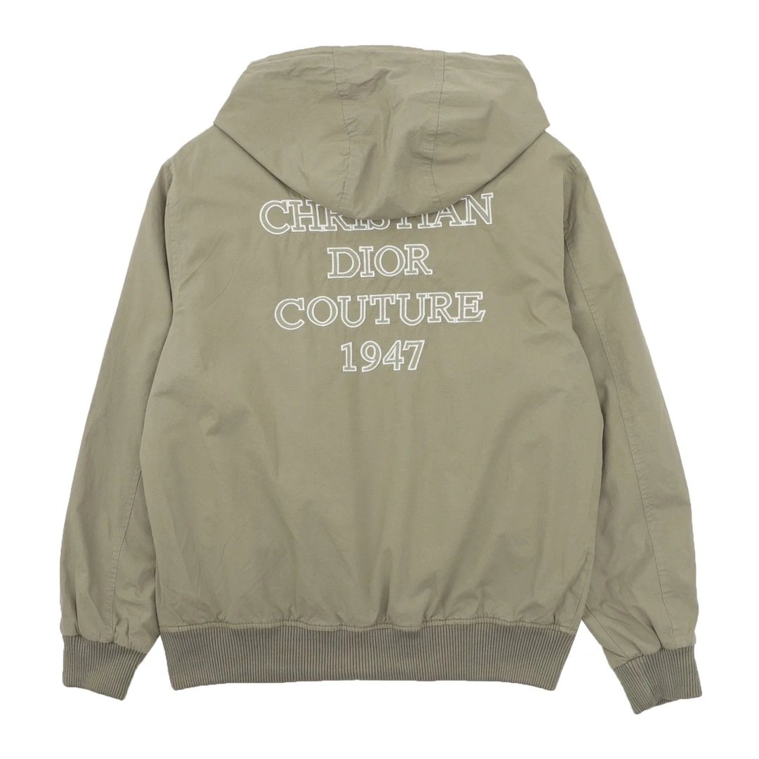 D-Letter Print Hooded Coat Jacket-FY2545-andy