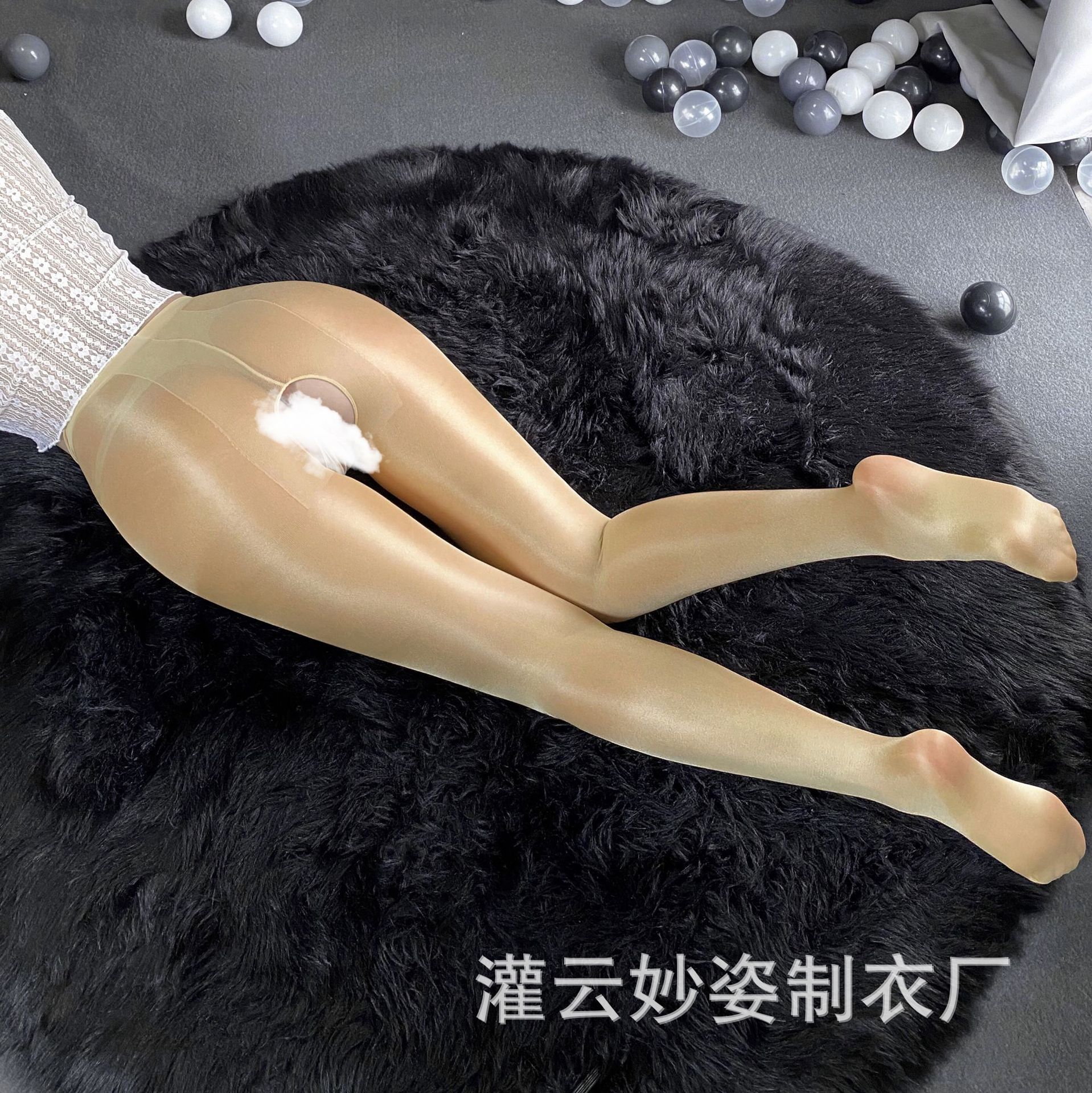 Cross-border European and American sexy open stockings sexy pantyhose open crotch temptation sexy underwear socks oil transparent
