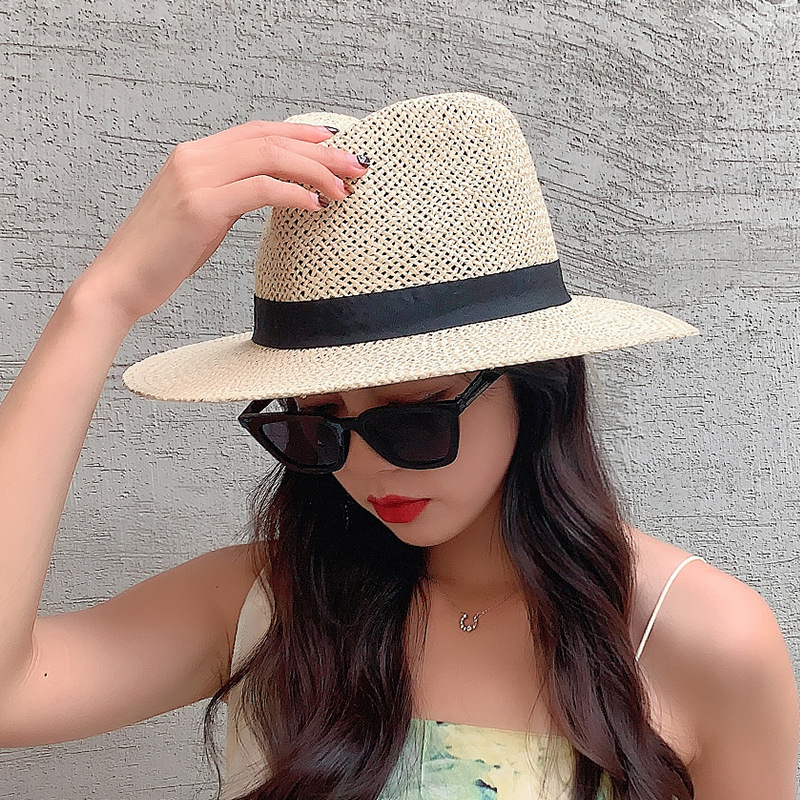 European and American Style Jazz Hats, Summer Sunshade Straw Hats for Men and Women, Outdoor Travel Western Cowboy Hats, Fashionable Sun Protection Hats