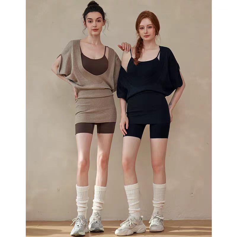 Sexy Fitness Outfit, Lazy Style Yoga Wear, Two-Piece Jumpsuit with Chest Pads, Strength Training Gear, Hip-Covering for Women