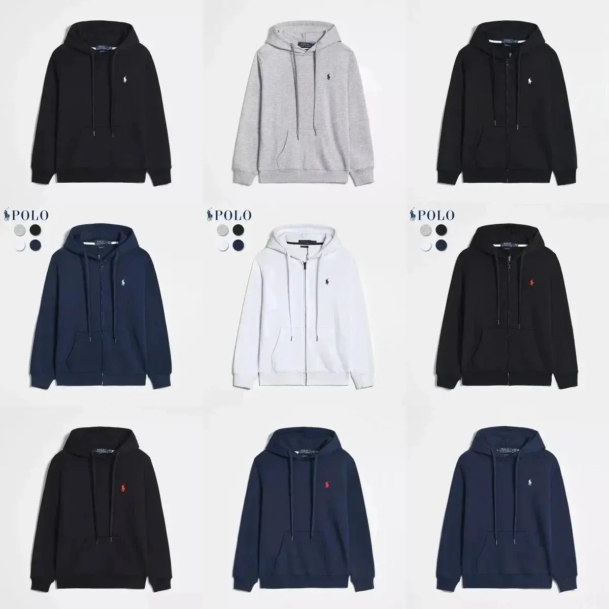 DS-35-拉链套头刺绣卫衣卫裤 +Whatsapp 852 9563 6035