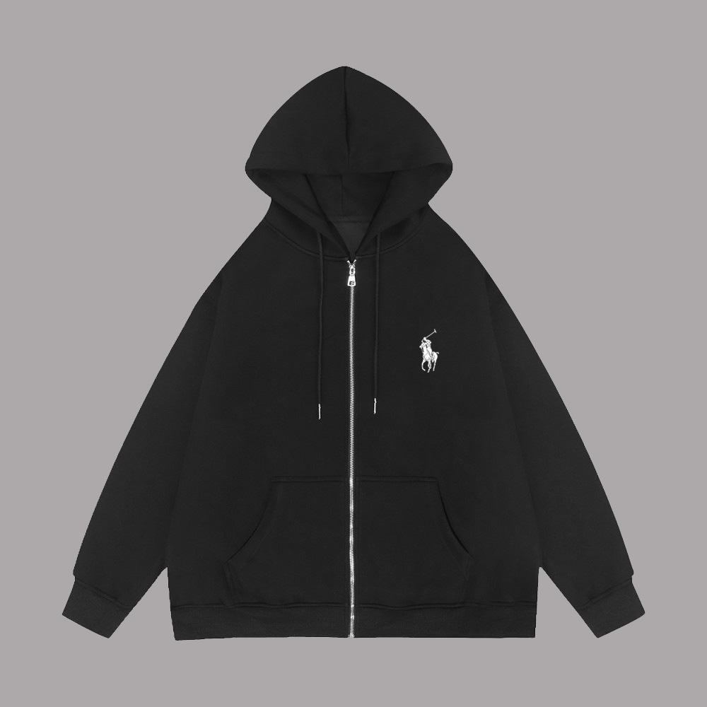 Foreign Trade Autumn and Winter Small Label Hooded Cardigan Sweatshirt Fashionable Printed Loose Large Size British Youth Zipper Top