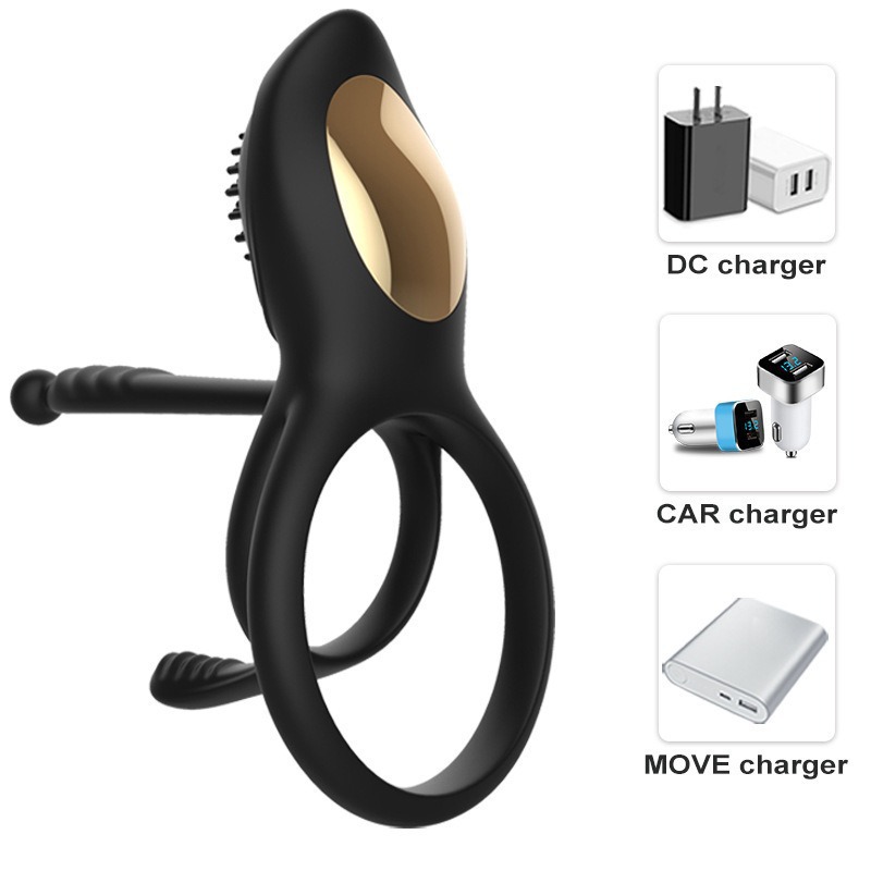AliExpress men's lock ring vibrator training usb charging couple co-shock penis ring masturbation device sexy batch