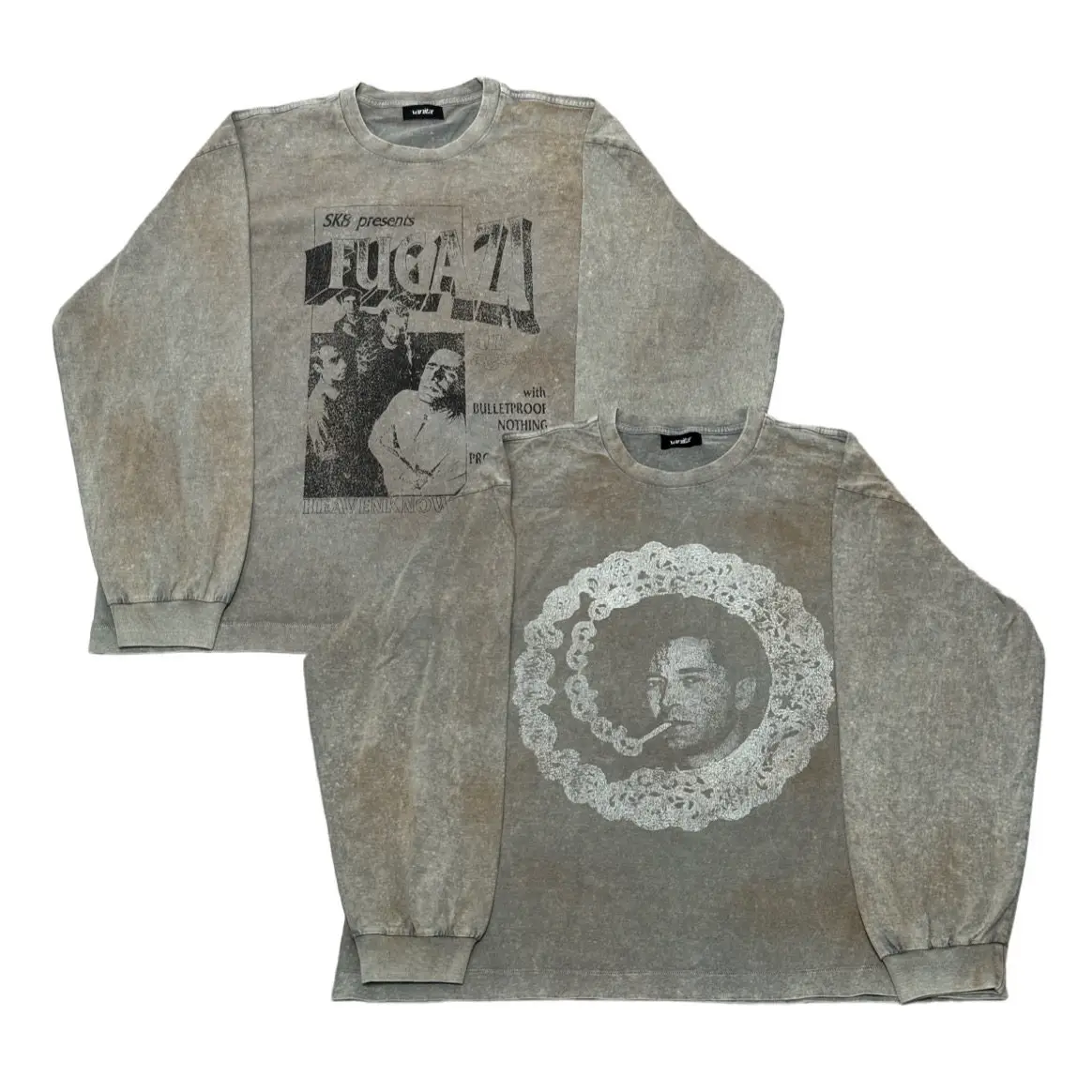 Heavenknows New Vintage260G ready to wear dyed cylindrical fabric with rust gray long sleeves