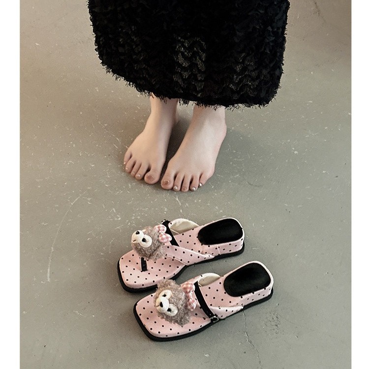Cute Cartoon Polka Dots, Beautiful and Comfortable Flip-Flops for Women, Summer Outdoor Wear, 2026 New Style, Super Popular, Fashionable and Non-Slip