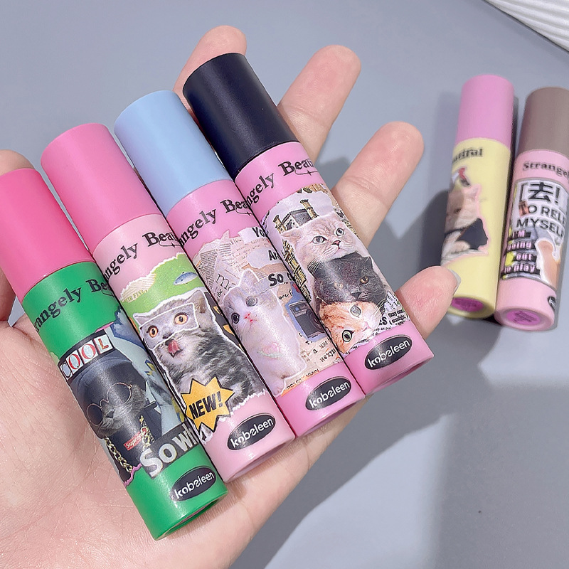 Kobeleen Fun Cat Lip Glaze Velvet Matte Cartoon Lip and Cheek Dual-Use Whitening Lipstick Girl Lip Mud Wholesale