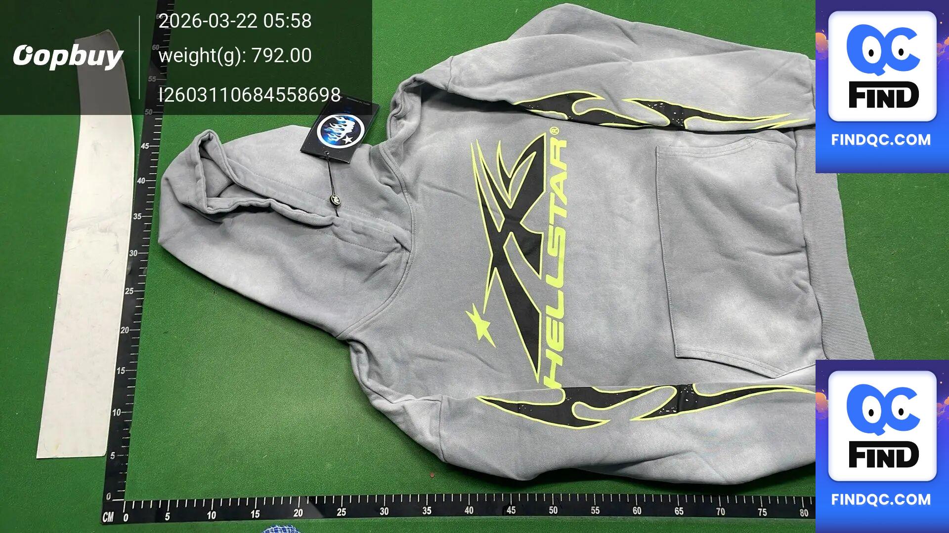 Cross-Border Hellstar Pure Cotton Printed Washed and Distressed Casual Couple Hooded Sweatshirt — foto QC 3