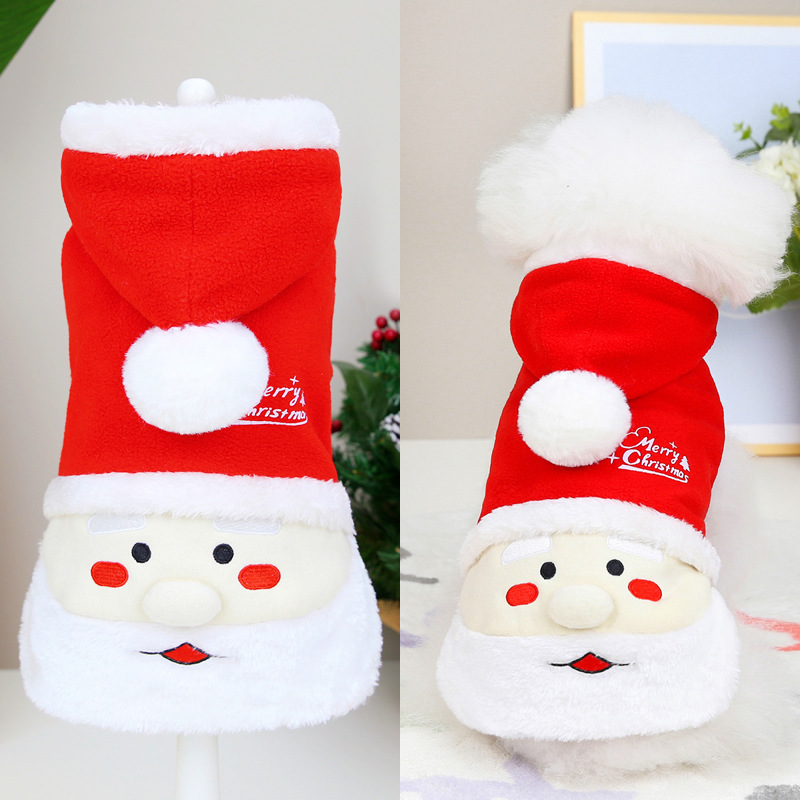 Pet dog dog clothing clothing Teddy autumn and winter New Holiday four-legged fleece 22 Santa Claus bearded fleece