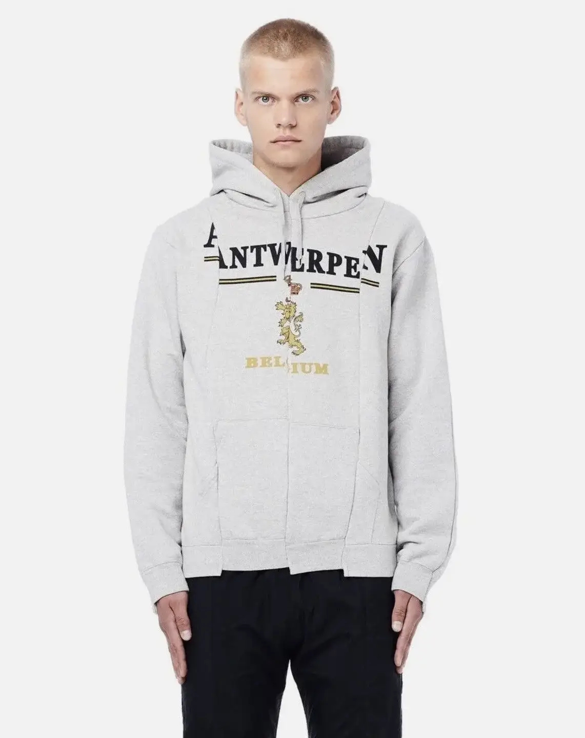 In Stock Vtm Aw18 Antwerpen Reconstructed Hoodie Grey Structured Sweatshirt