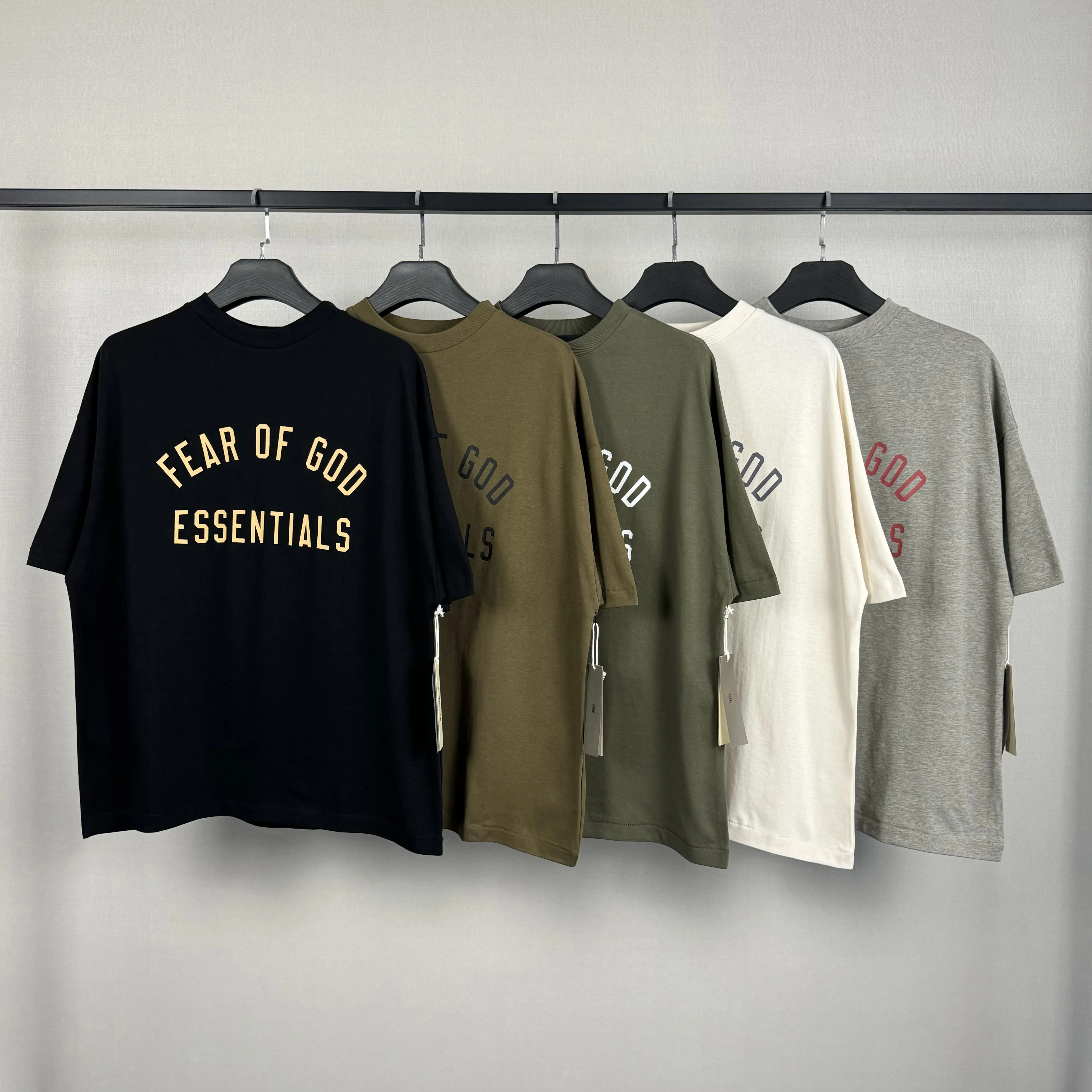 FOG CRAZY ESSENTIALS Double Line American Niche Trendy Brand Summer Men's Couple Short sleeved T-shirt in Stock