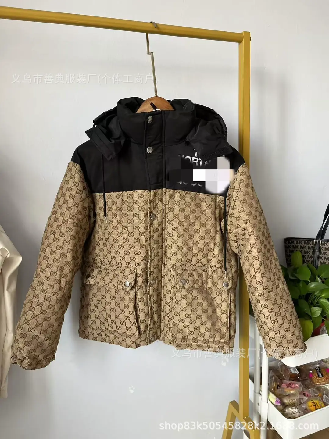 The North Face x Gucci Puffer Jacket Beige GG Monogram