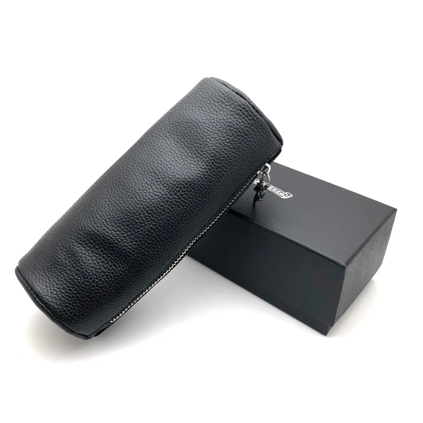 Fashion eyeglasses case leather zipper eyeglasses case sunglasses optical frame packaging box manual mirror cloth matching