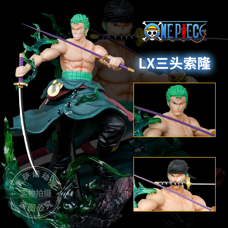 One Piece series gk high quality LX three-head Sauron Luo Luo Noah Sauron hand-made decoration anime peripheral model