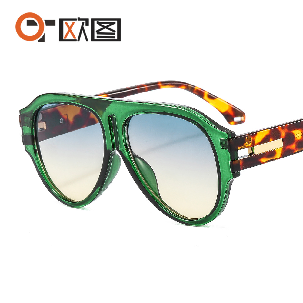 European and American New Large-Frame Toad Mirror Men's Personalized Avant-Garde Sunglasses Ins Cross-Border Street Photography Retro Sunglasses 9510