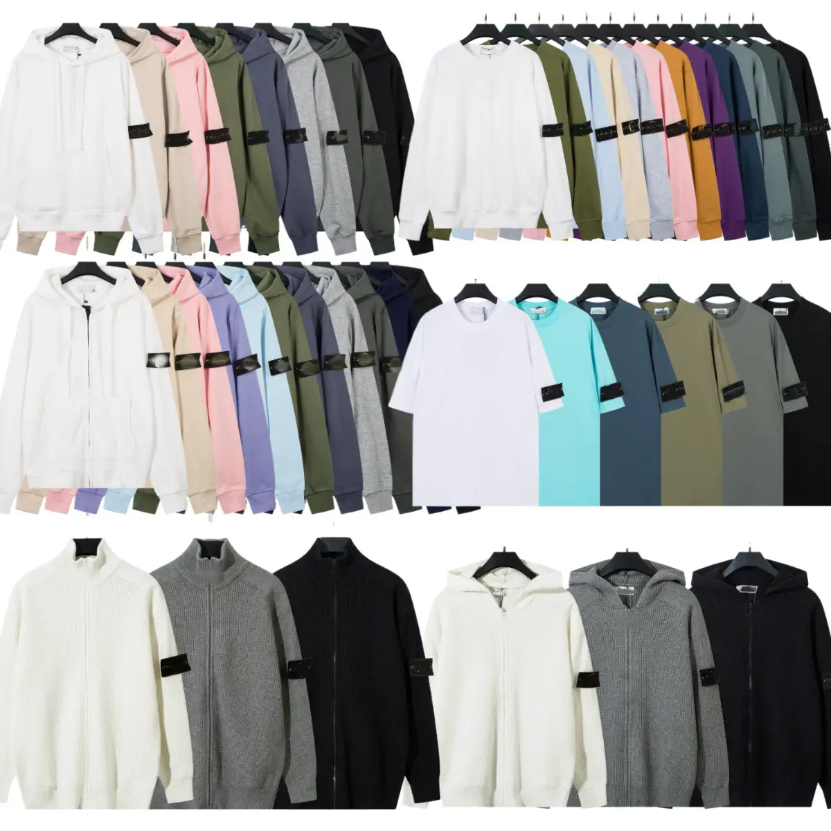 Cross-Border Classic Stone Four-Way Island Solid Color Crew Neck Badge Long-Sleeve Pullover Sweatshirt for Men and Women