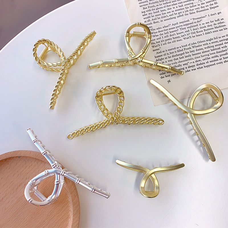 Metal Hairpin Head Shark Hairpin Simple Grab Clip Korean Internet Celebrity Elegant Temperament Medium Clip Head Jewelry