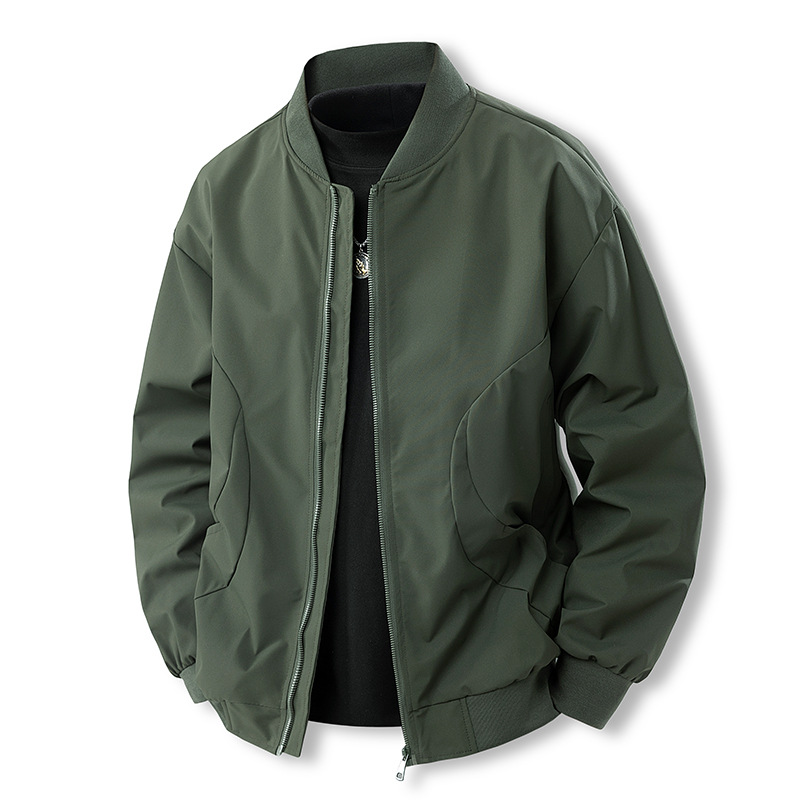 Baseball Collar Jacket Men's Spring New Loose Windproof Flying Suit Jacket Young Men's Simple All-match Jacket