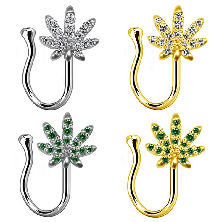 Gaibei European and American cross-border maple leaf nose ring skull nose clip Dollar Nose ring nose clip non-hole piercing jewelry in stock