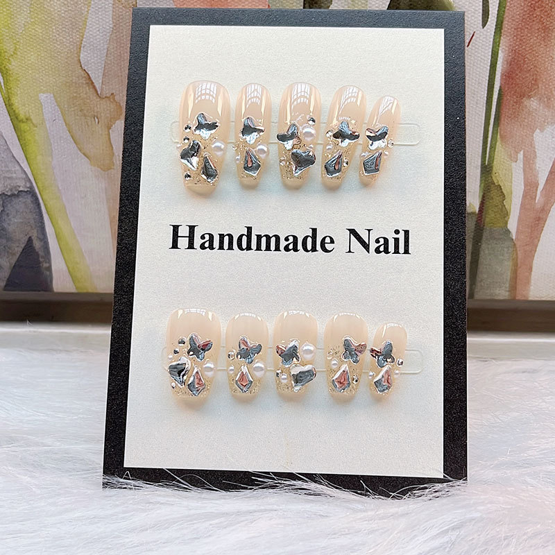Dream-Chasing Pure Handmade Wearable Nails with a High-End, Fairy-Like Butterfly Detachable Nail Stickers Available for Wholesale