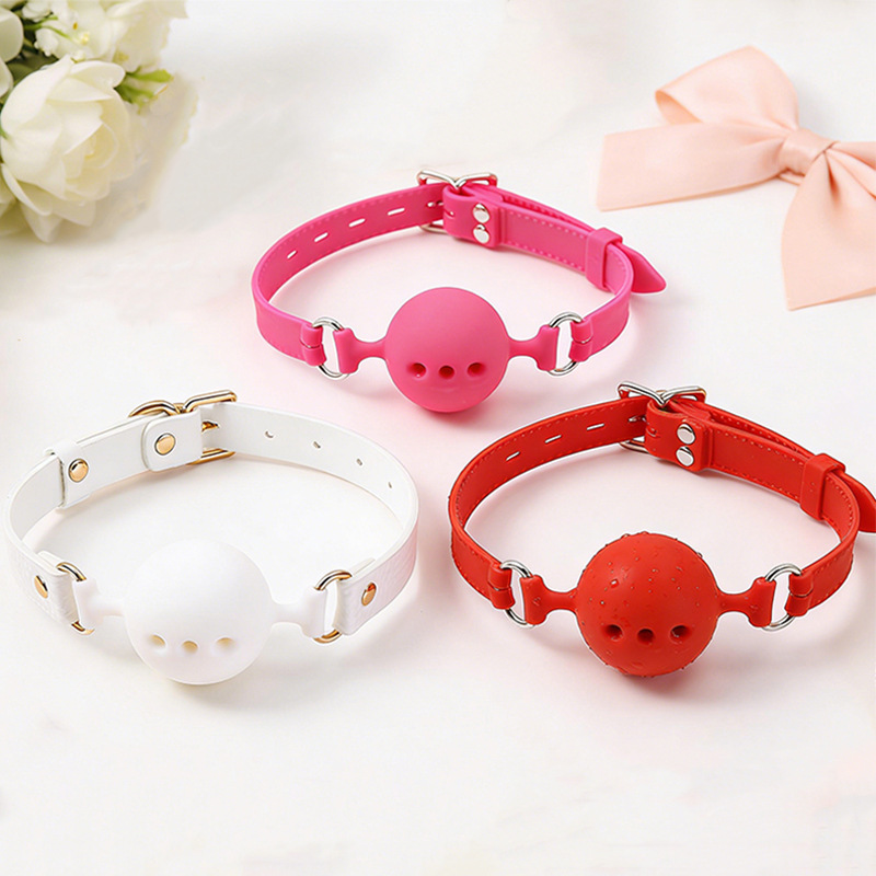 Sm Deep Throat Mouth Ball Silicone Oral Ball O-Shaped Mouth Plug Adult Products Flirting Plug Mouth Female Alternative Sex Toy