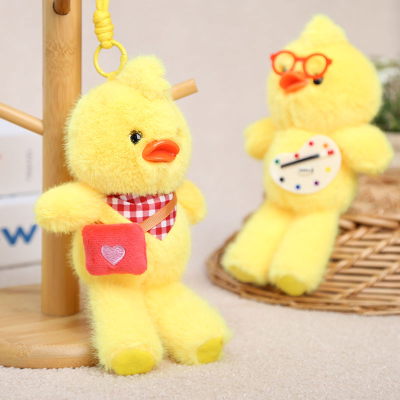 Long-Legged Duck Pendant Bracelet Charm, Little Yellow Duck Plush Toy, Girls' Bag Charm, Claw Machine Doll Wholesale