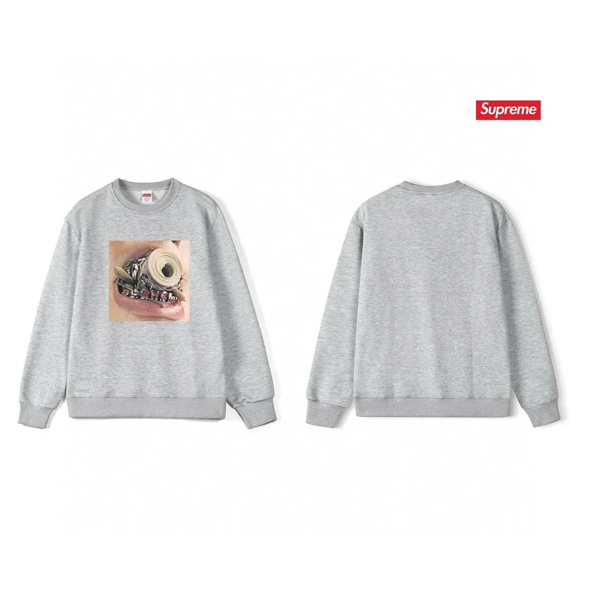 【DX56-17】Retro Letter Print Loose-Fit Crew-Neck Casual Terry Sweatshirt – Versatile and Easy to Pair