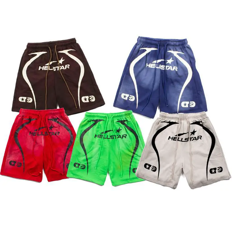 American High Street Hell Star Warm Up Mud Dyed Old Loose Sports Casual Shorts Sweatpants Men's and Women's Summer Tide