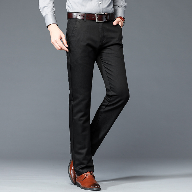 High-End Business Straight-Leg Trousers for Men, Slim Stretch Casual Trousers for Young and Middle-Aged People, 2024 Autumn and Winter Versatile Casual Trousers