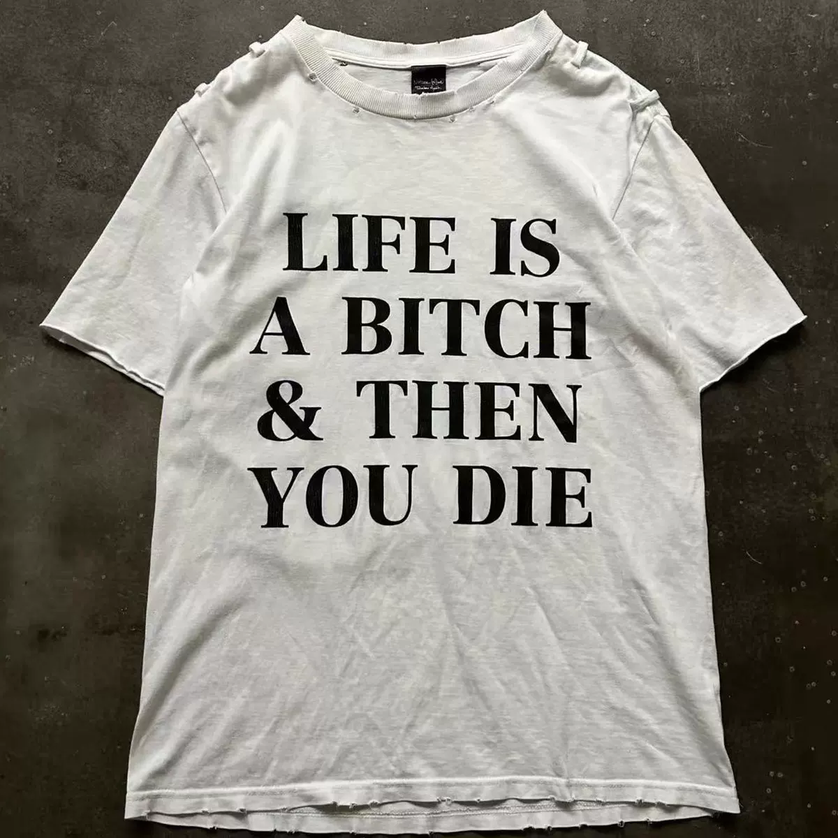 Independent Numbernine Palace Underling Guiyu Style Ss06 Life Is a B**** Short-Sleeved T-Shirt