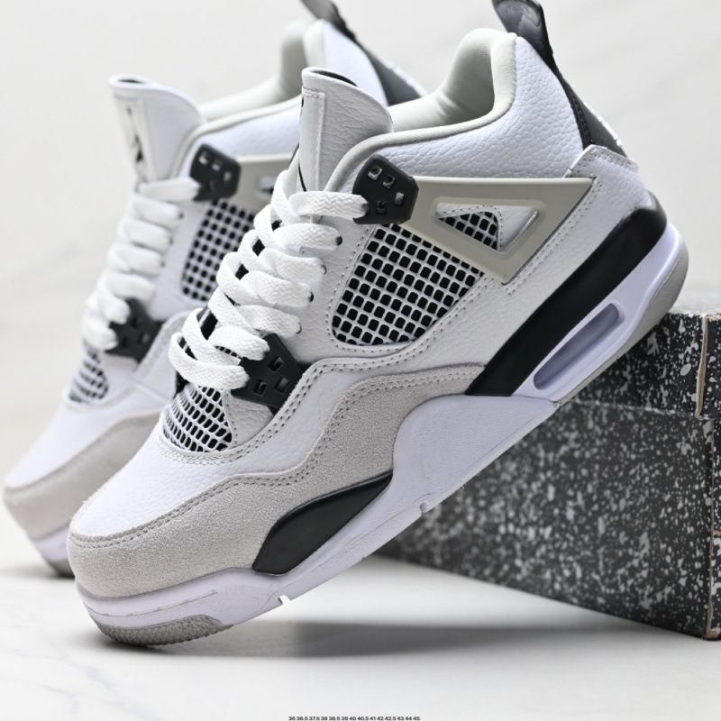 Putian Men's Shoes Aj4 Mid-Top White Cement Oreo University Blue Replica Original Casual Basketball Shoes Foto QC de 1688 na Qualit.ly