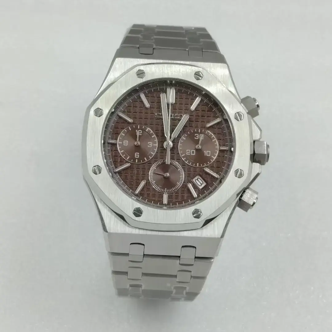 Vk63 Watch Multi-Function Modified Chronograph Nh35 Mechanical Watch Farmhouse Oak Panda Quartz Watch