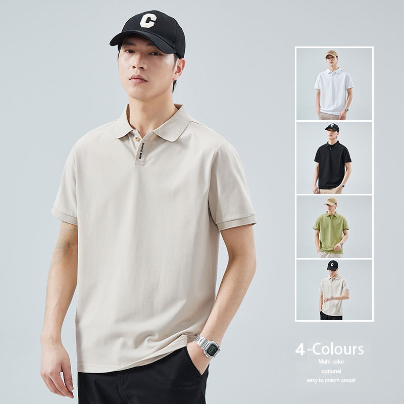 Summer New Style Embroidered Collar Short-Sleeved Polo Shirt for Men, Business Casual, Versatile, Quality T-Shirt, Moisture-Wicking