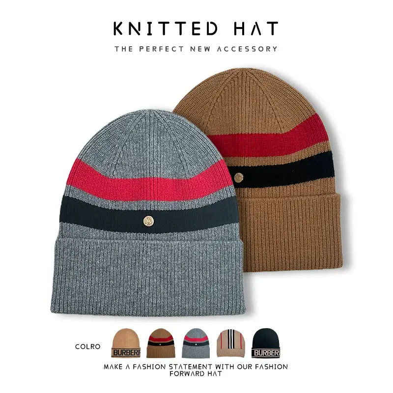 Knitted hat men's winter tide big head circumference wrapped head cold cap Korean version of the hundred ride warm woolen cap female show face small