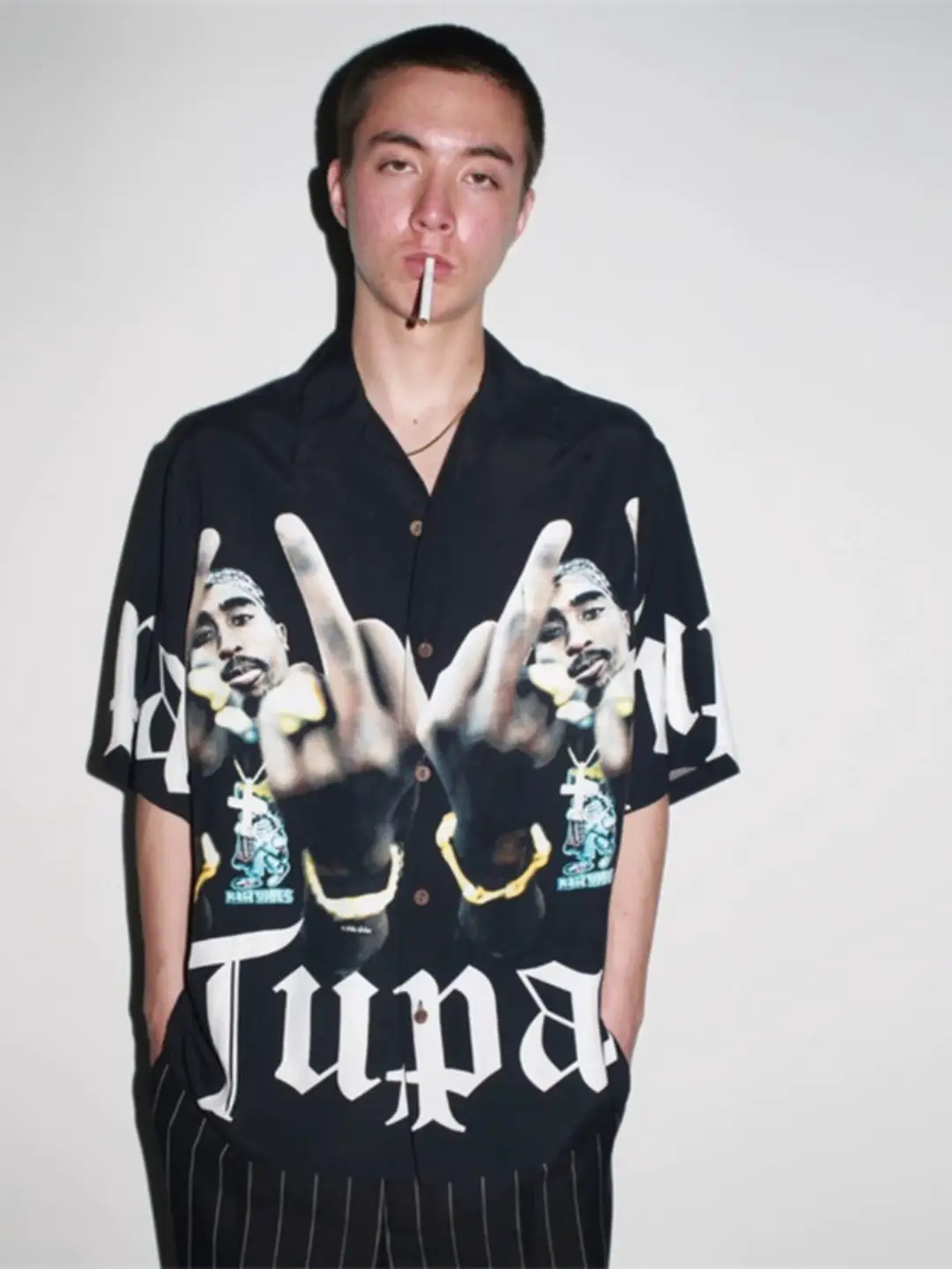 Wacko Maria Hip Hop Summer Japanese Style Trendy Casual Loose Hawaiian Short-Sleeve Shirt Top for Men