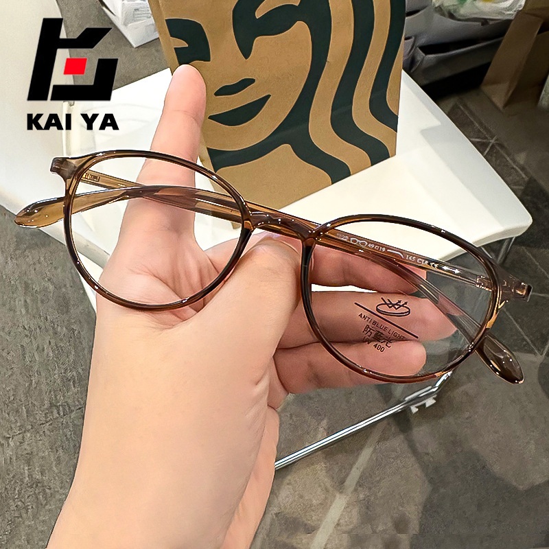 Cold Brown Retro Reading Glasses Anti-Blue Light High-Definition Ultra-Light Tr90 Middle-Aged and Elderly Reading Fashion Reading Glasses New Style